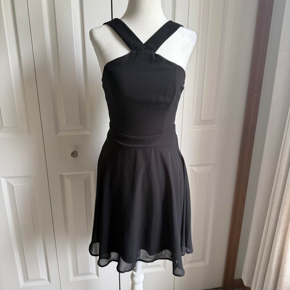 2010s black halter neck flowy dress size S by Charlotte Russe new w/tags